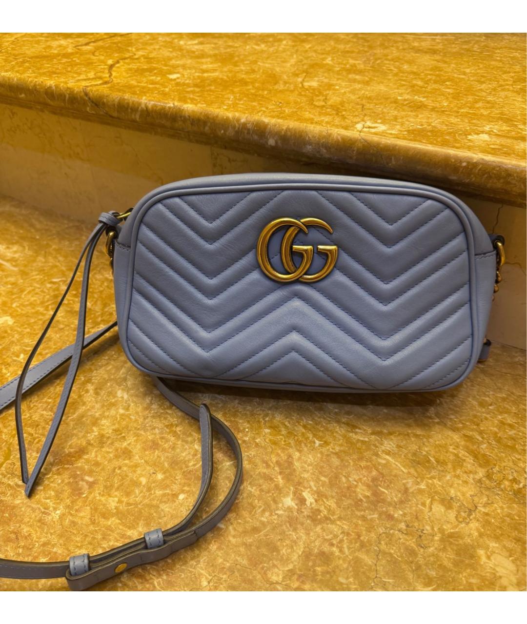 GUCCI Голубая кожаная сумка через плечо, фото 8
