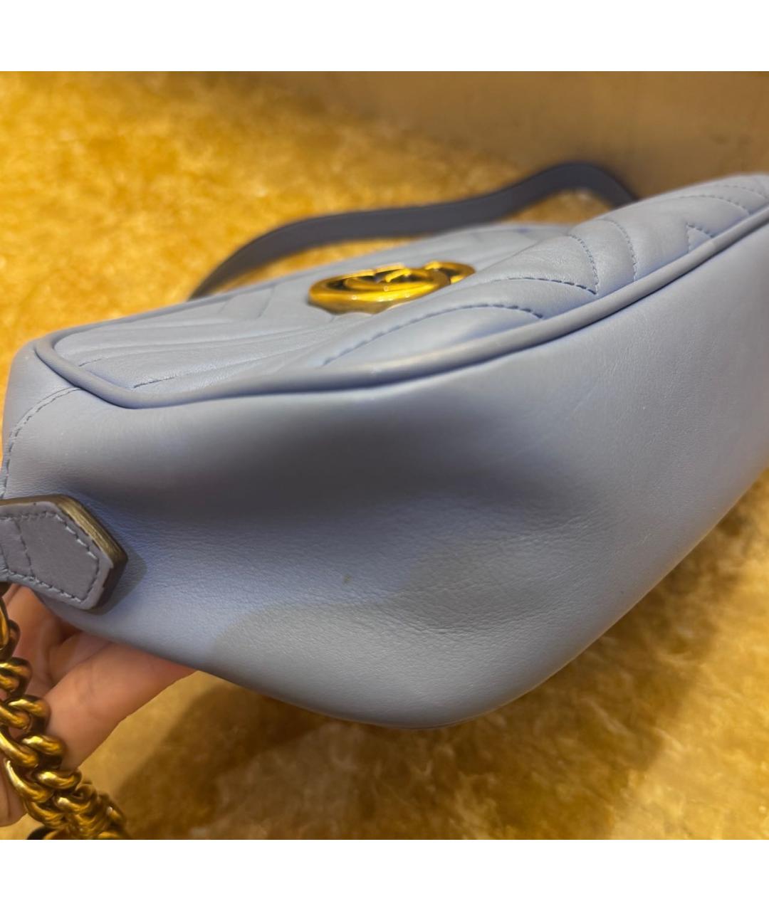 GUCCI Голубая кожаная сумка через плечо, фото 6