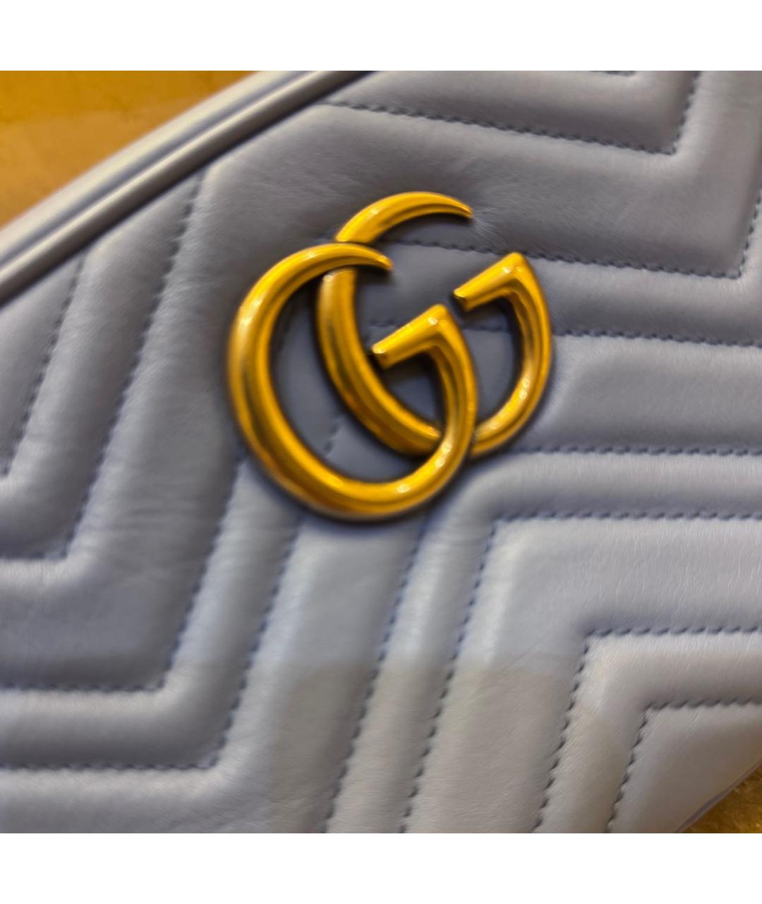 GUCCI Голубая кожаная сумка через плечо, фото 5