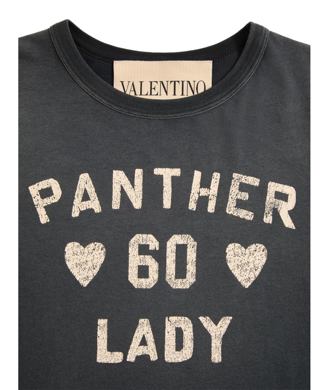VALENTINO Черная хлопковая футболка, фото 2