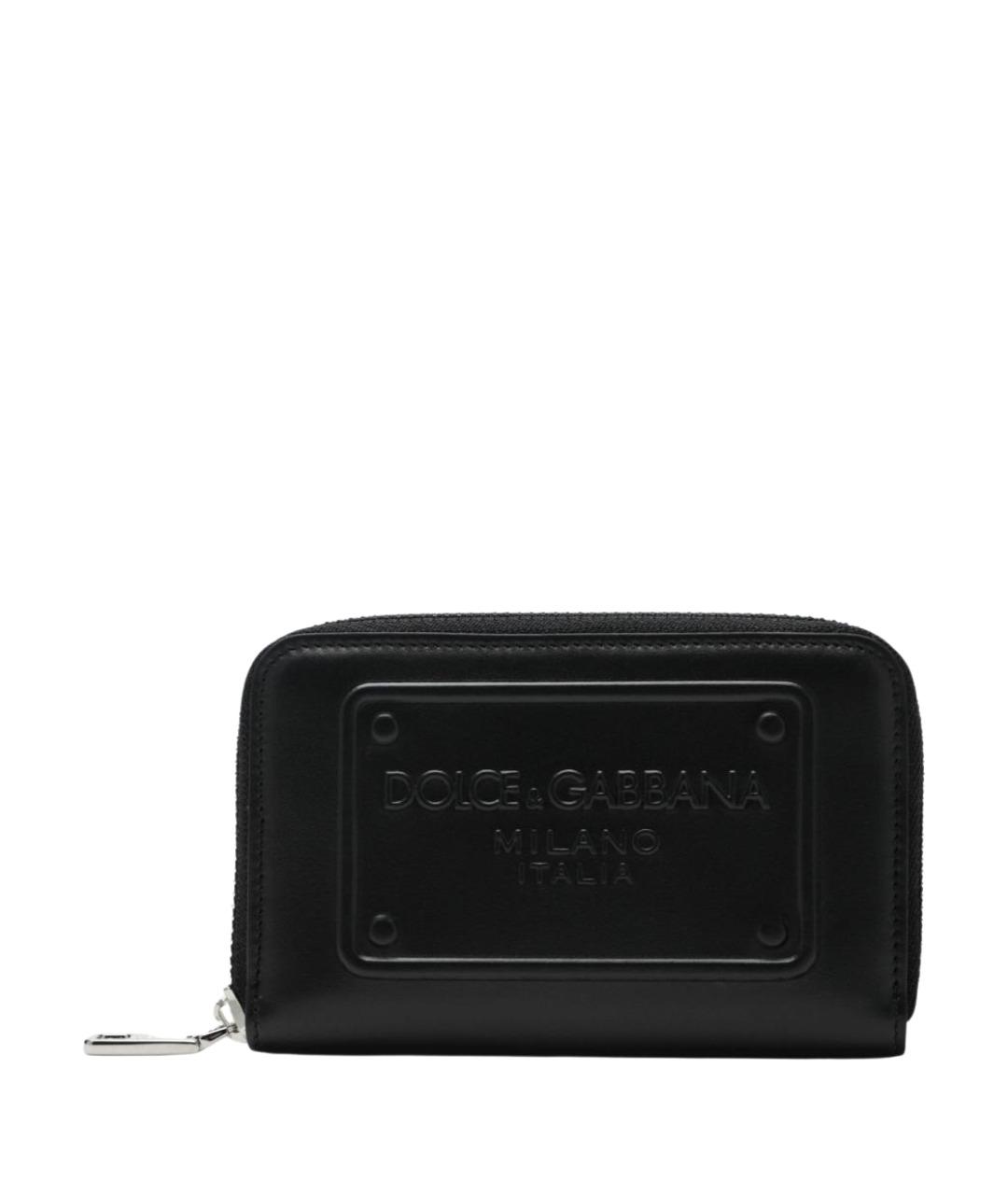 DOLCE&GABBANA Черный кожаный кошелек, фото 1