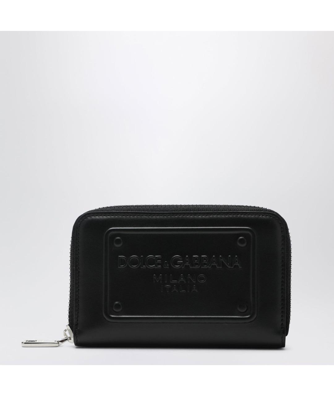 DOLCE&GABBANA Черный кожаный кошелек, фото 4