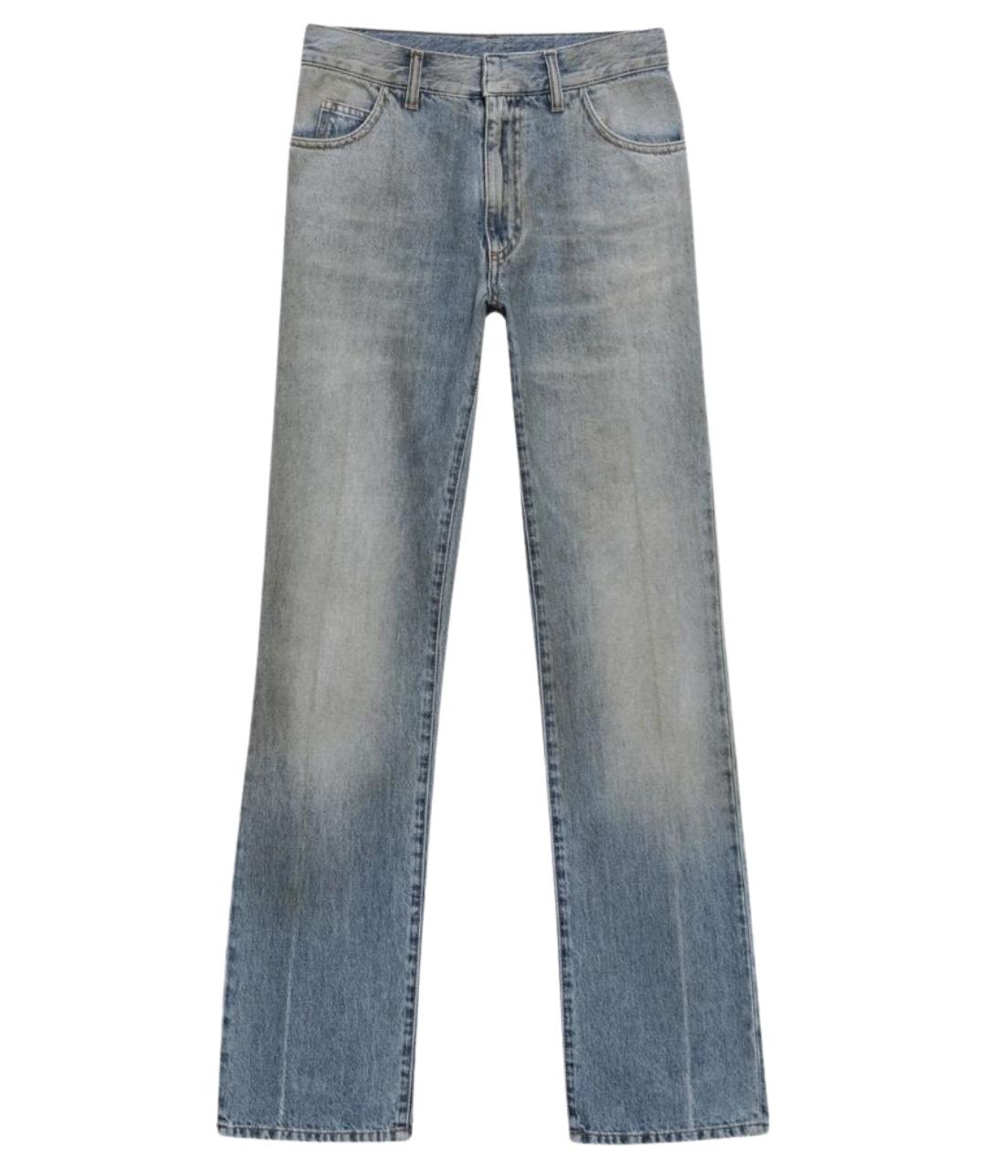 MM6 MAISON MARGIELA Синие хлопковые прямые джинсы, фото 1