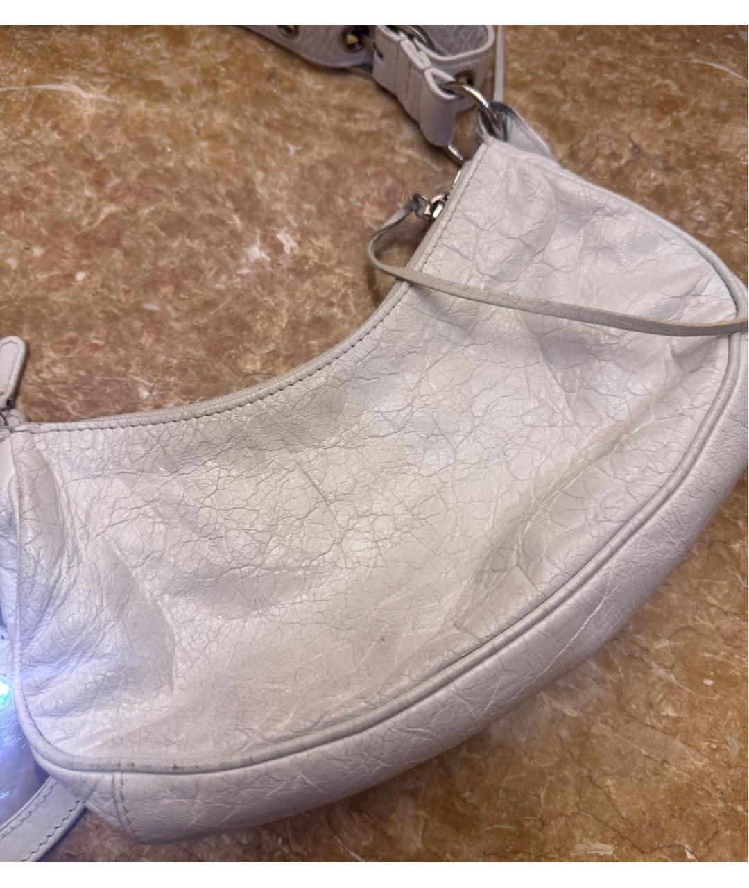 BALENCIAGA Белая кожаная сумка через плечо, фото 2