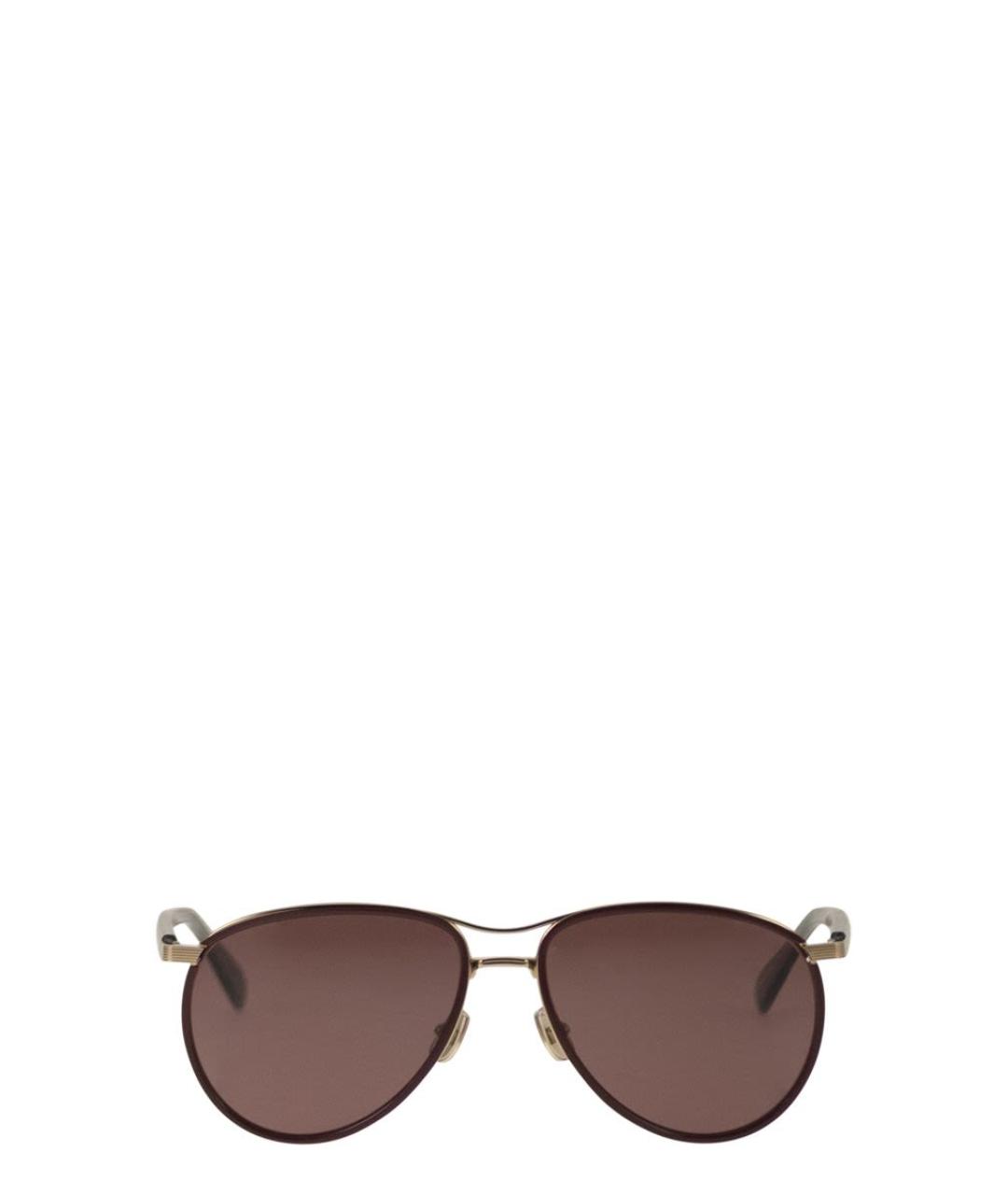 BRUNELLO CUCINELLI Коричневые металлические солнцезащитные очки, фото 1