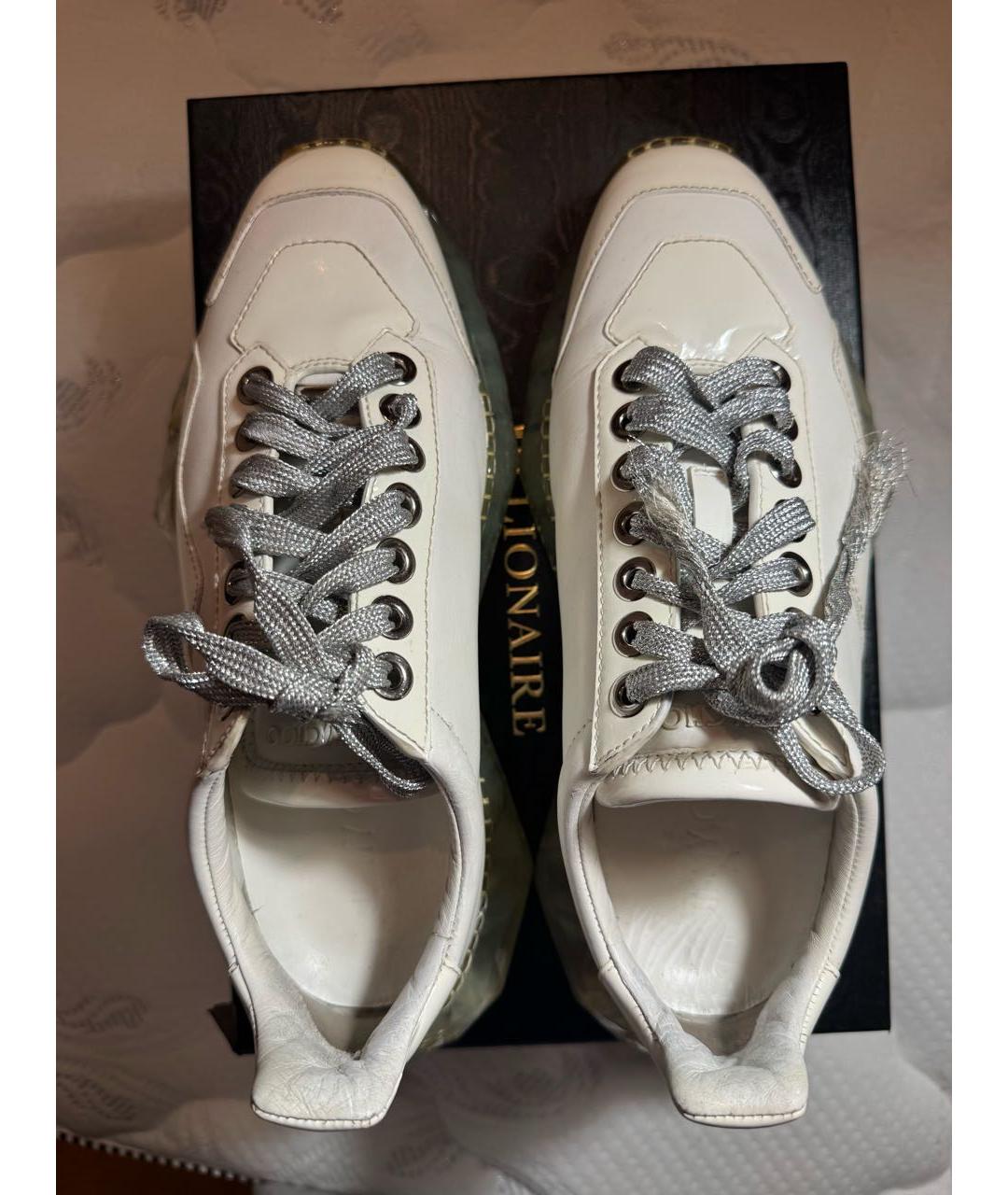 JIMMY CHOO Белые кожаные кроссовки, фото 4