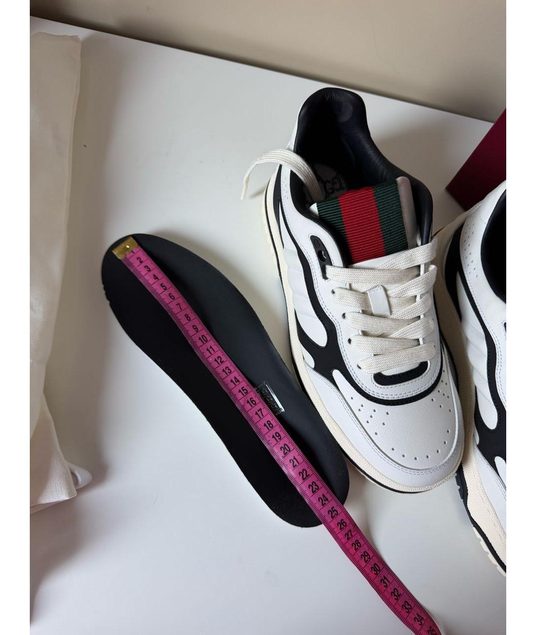 GUCCI Белые кожаные кеды, фото 6
