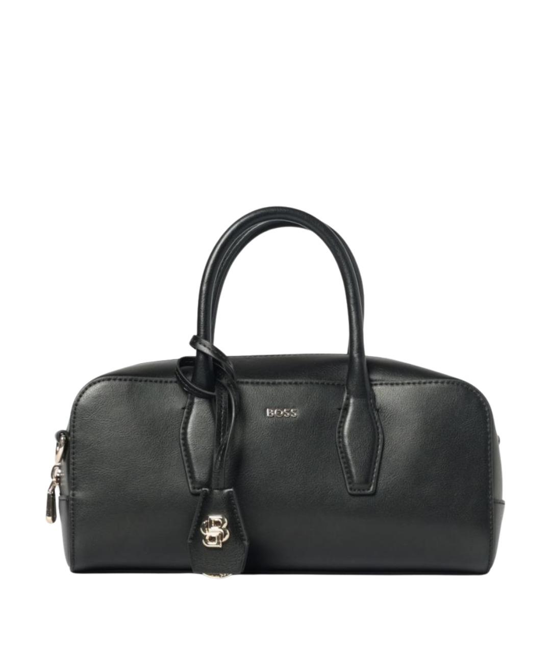 HUGO BOSS Черная кожаная сумка с короткими ручками, фото 1