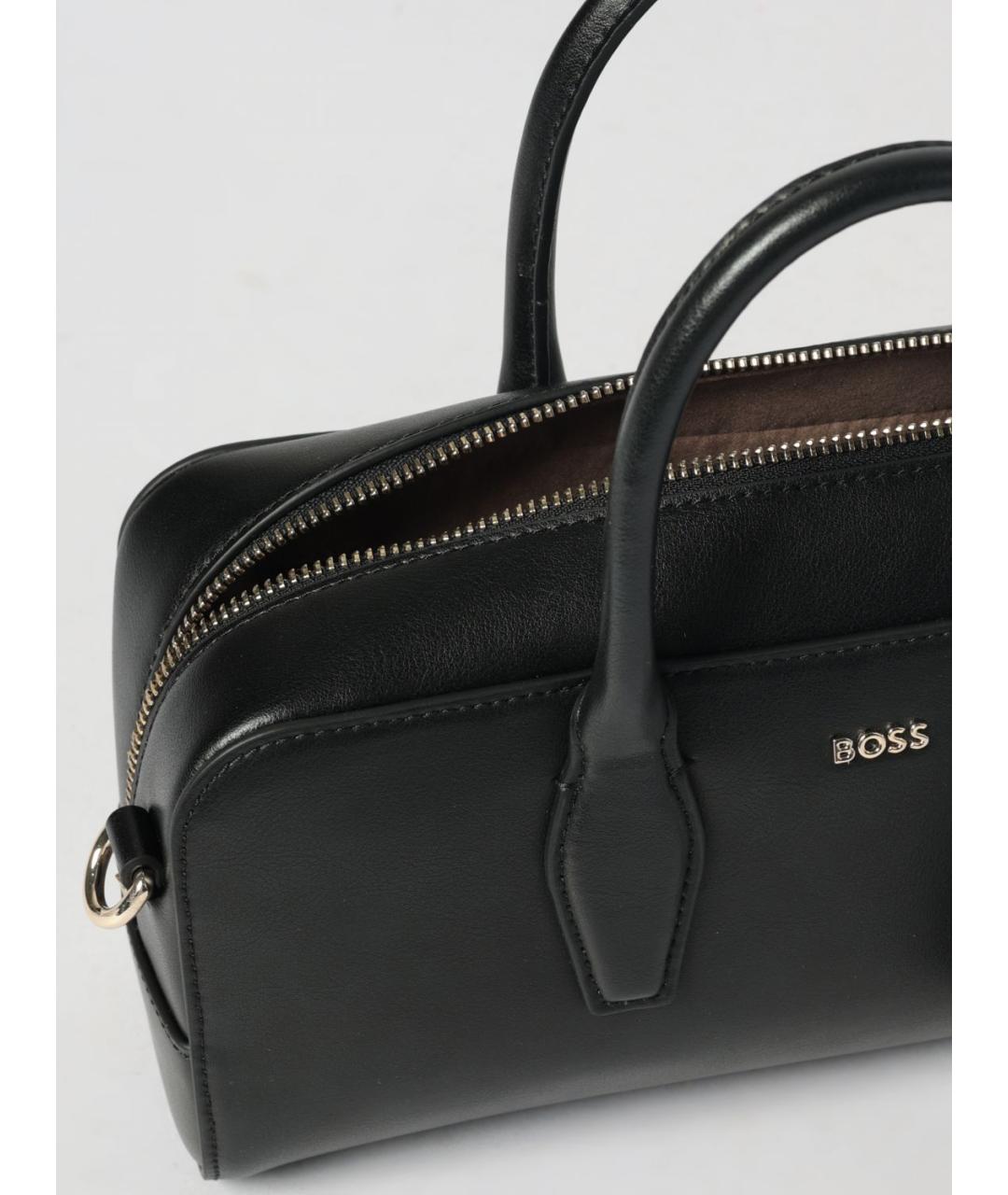 HUGO BOSS Черная кожаная сумка с короткими ручками, фото 3