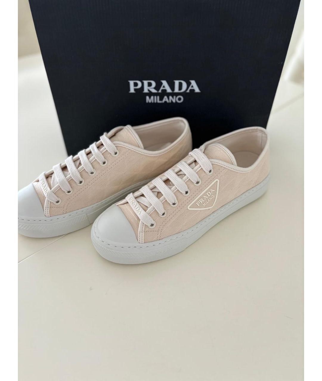 PRADA Бежевые кеды, фото 2