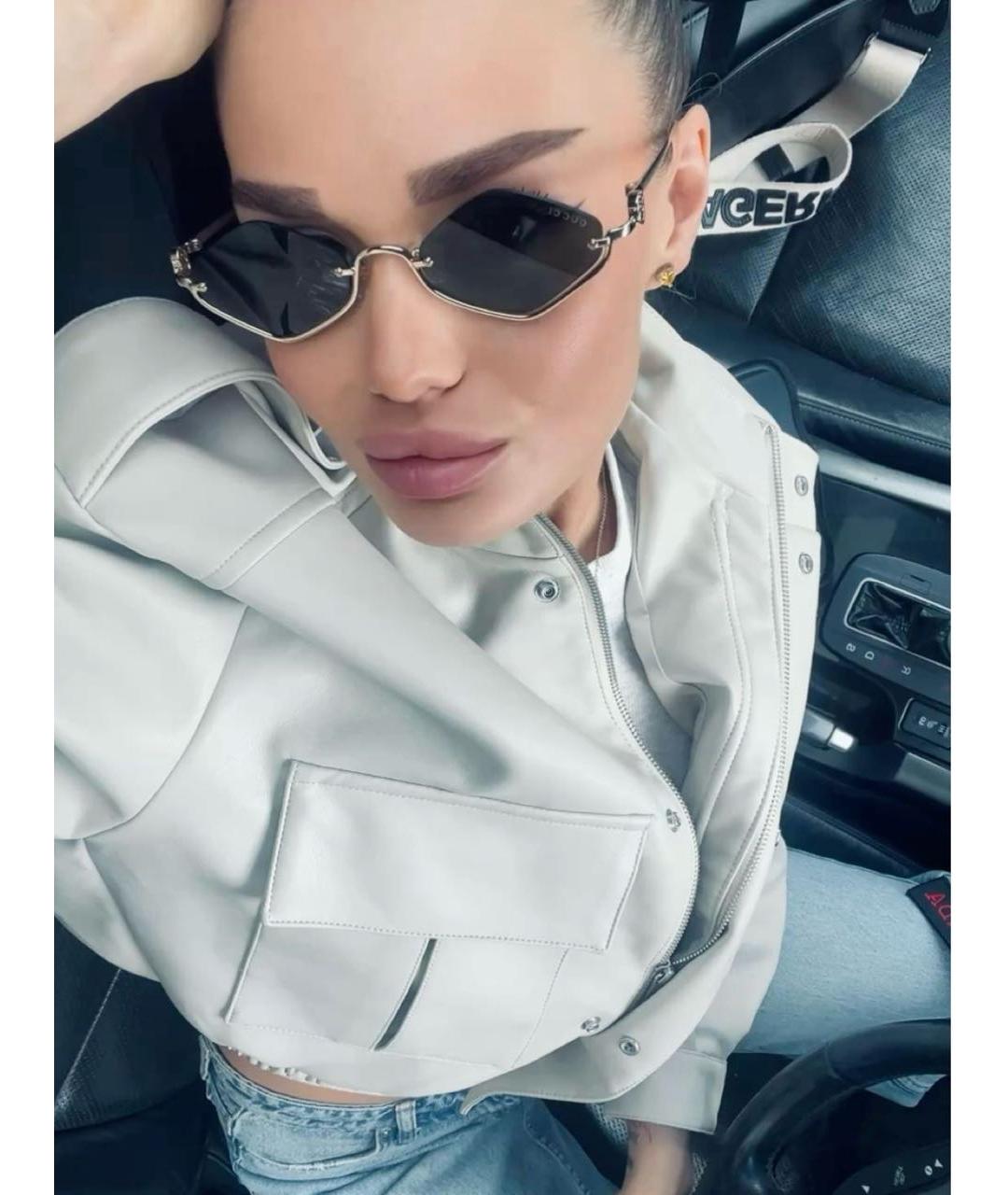 GUCCI Коричневые металлические солнцезащитные очки, фото 4
