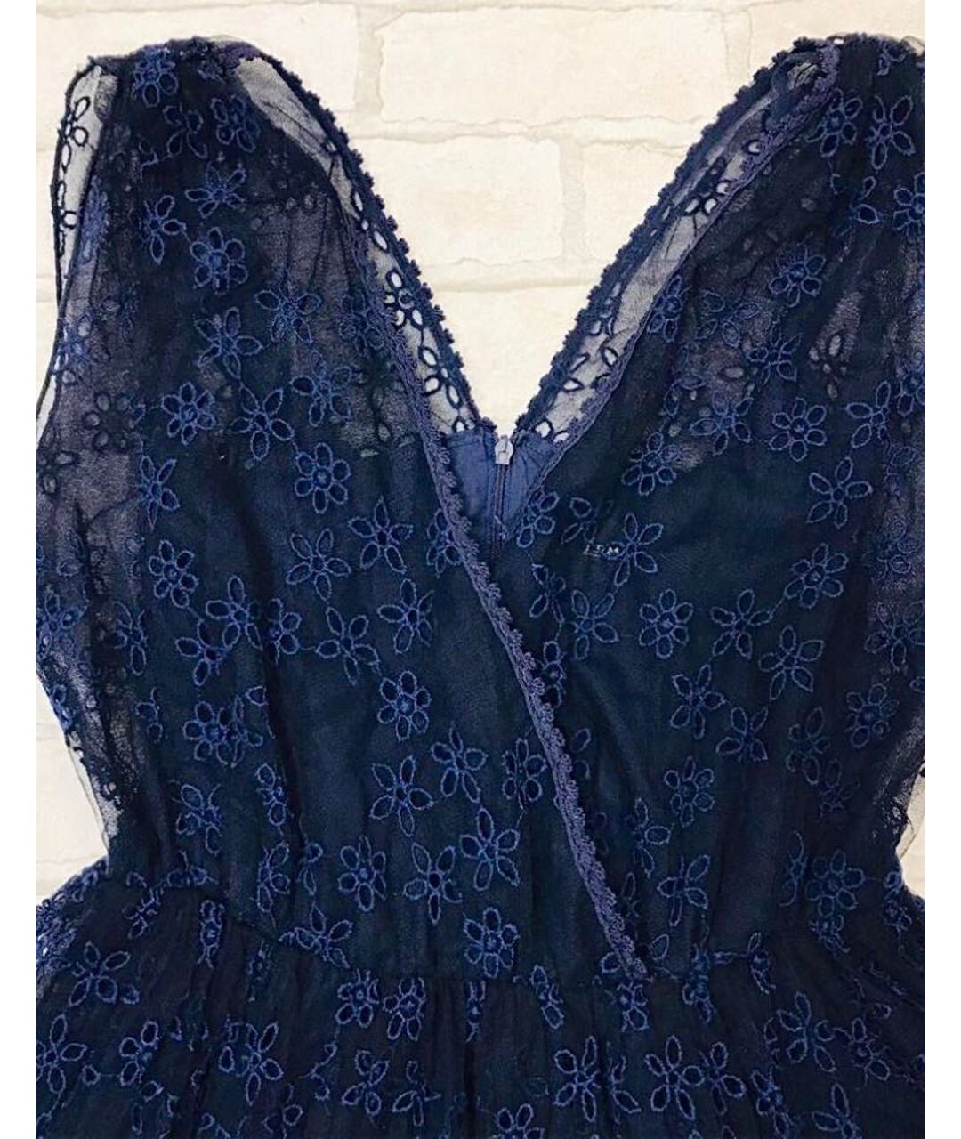 ERMANNO SCERVINO Синее полиэстеровое коктейльное платье, фото 4