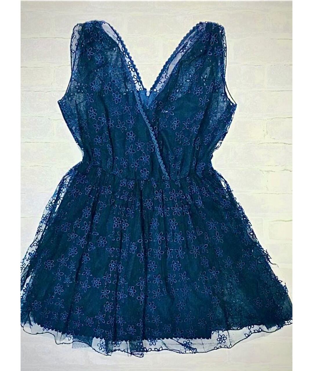 ERMANNO SCERVINO Синее полиэстеровое коктейльное платье, фото 9