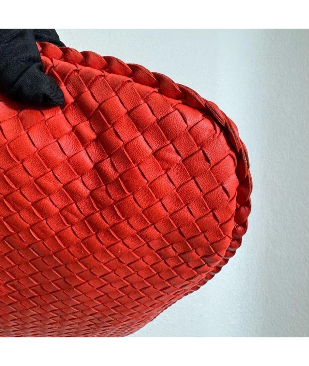 BOTTEGA VENETA Красная кожаная сумка через плечо, фото 5