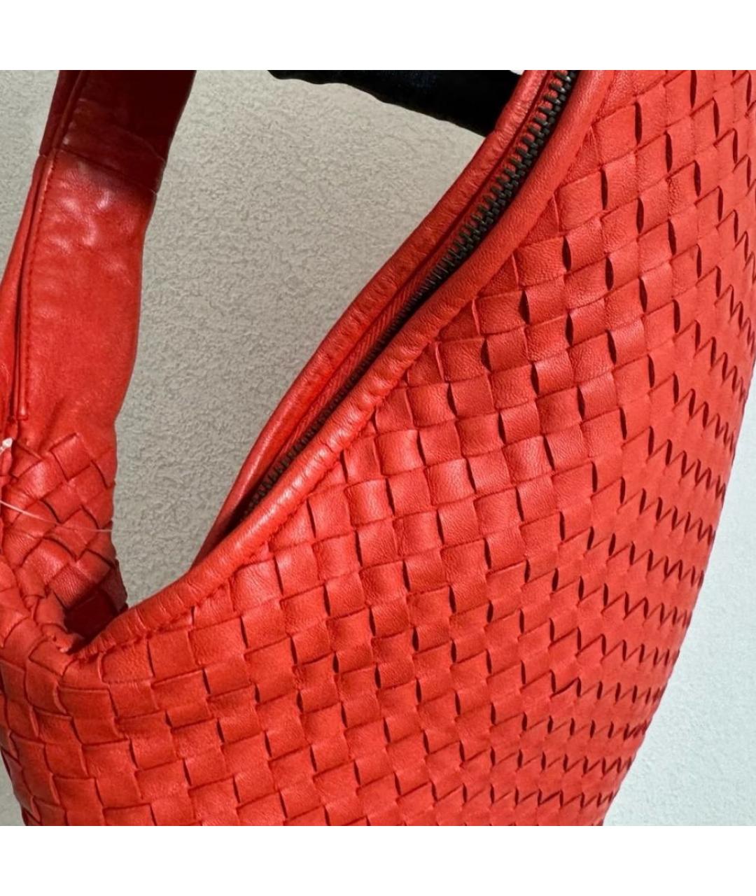 BOTTEGA VENETA Красная кожаная сумка через плечо, фото 7