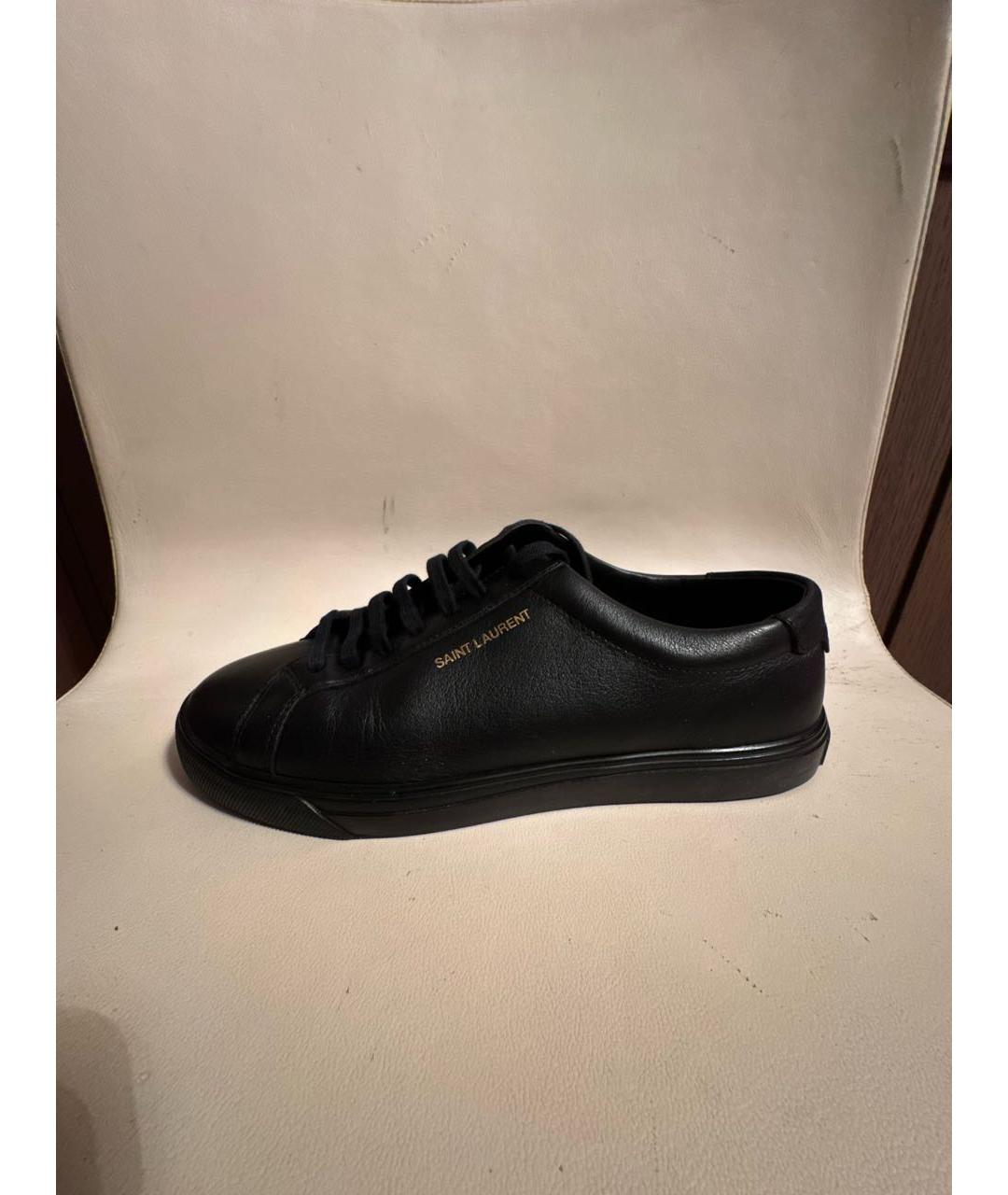 SAINT LAURENT Черные кожаные кеды, фото 5