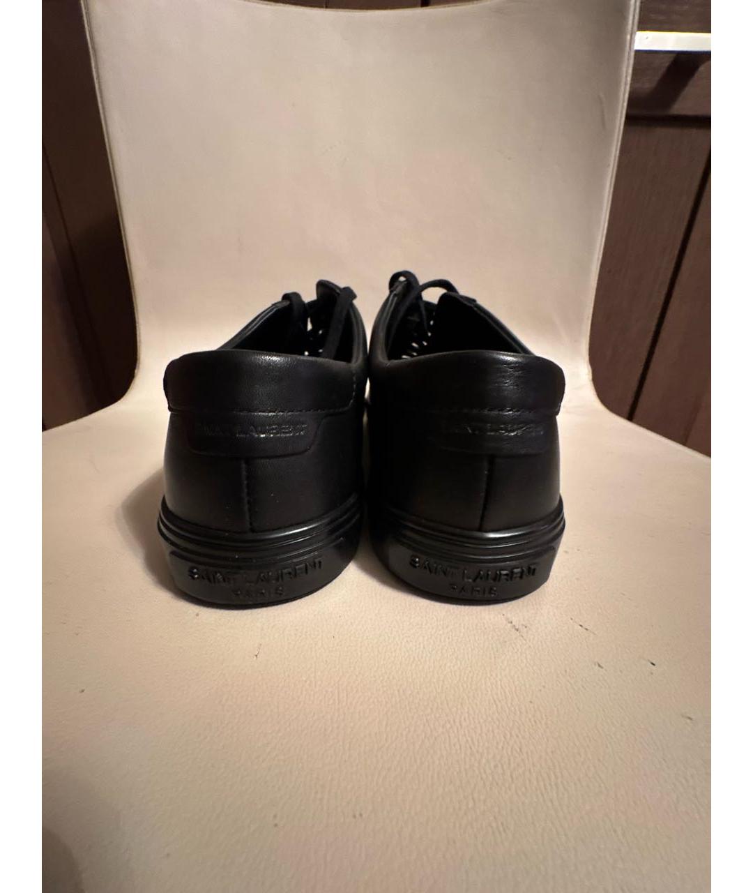 SAINT LAURENT Черные кожаные кеды, фото 4