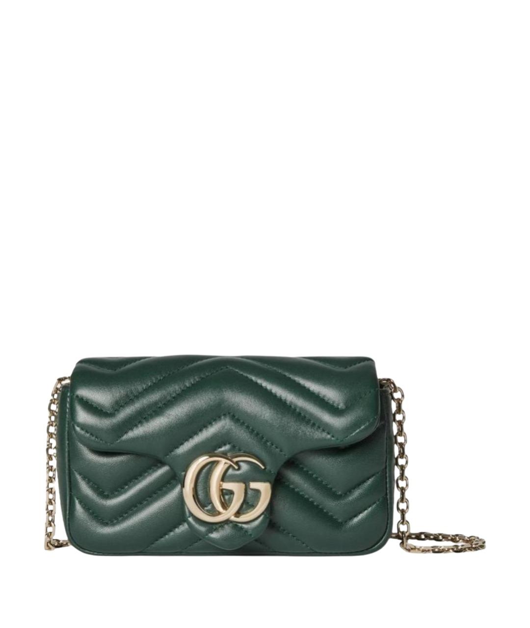 GUCCI Зеленая кожаная сумка через плечо, фото 1