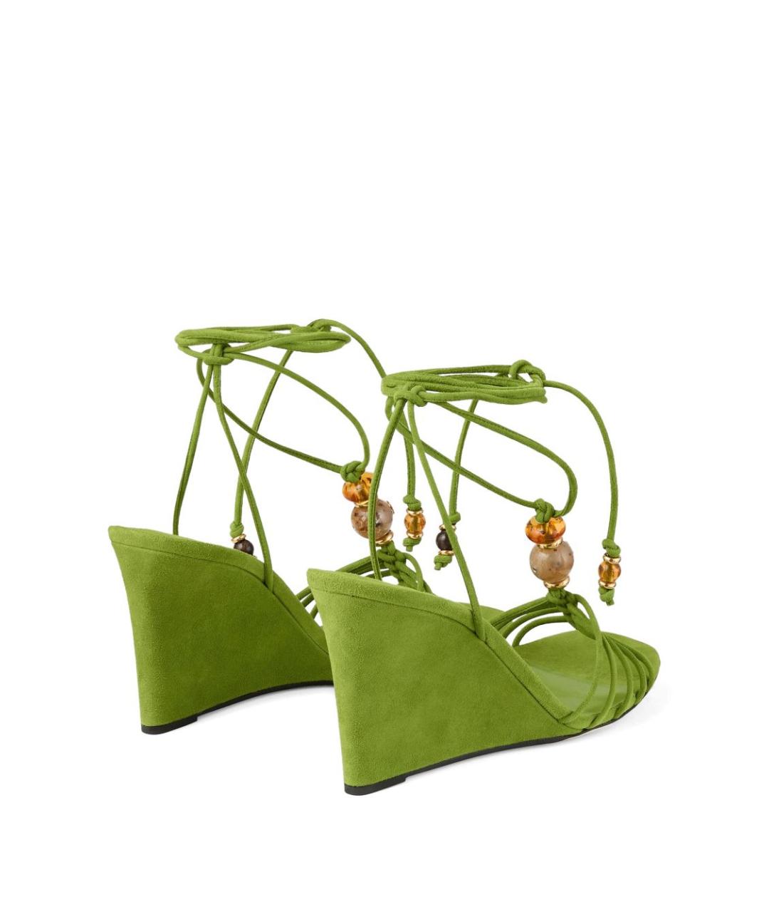 JIMMY CHOO Зеленые замшевые босоножки, фото 5