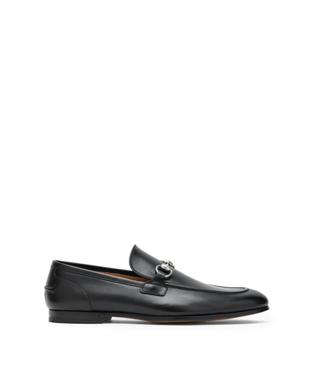 GUCCI Черные кожаные лоферы, фото 1