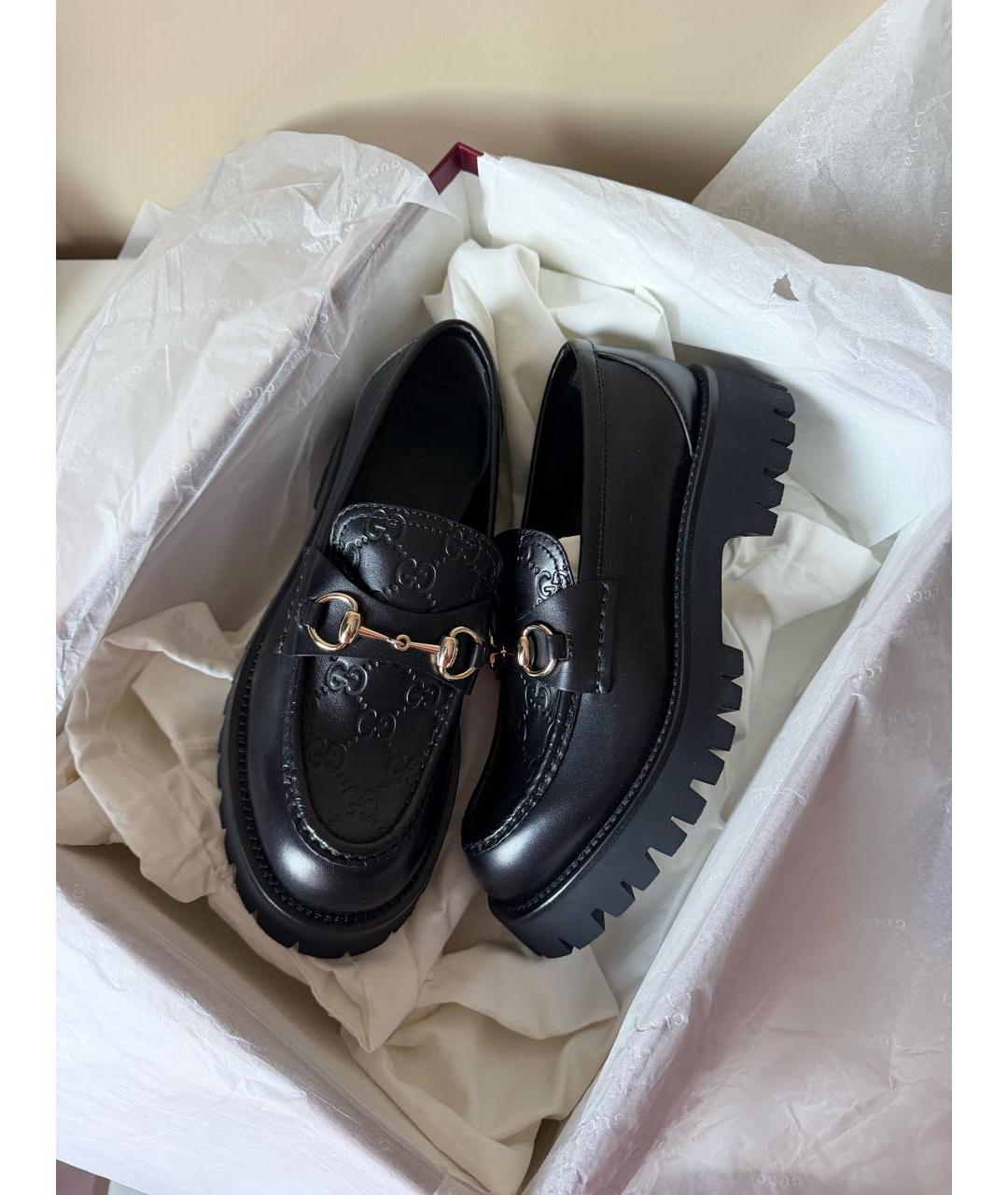 GUCCI Черные кожаные кеды, фото 4