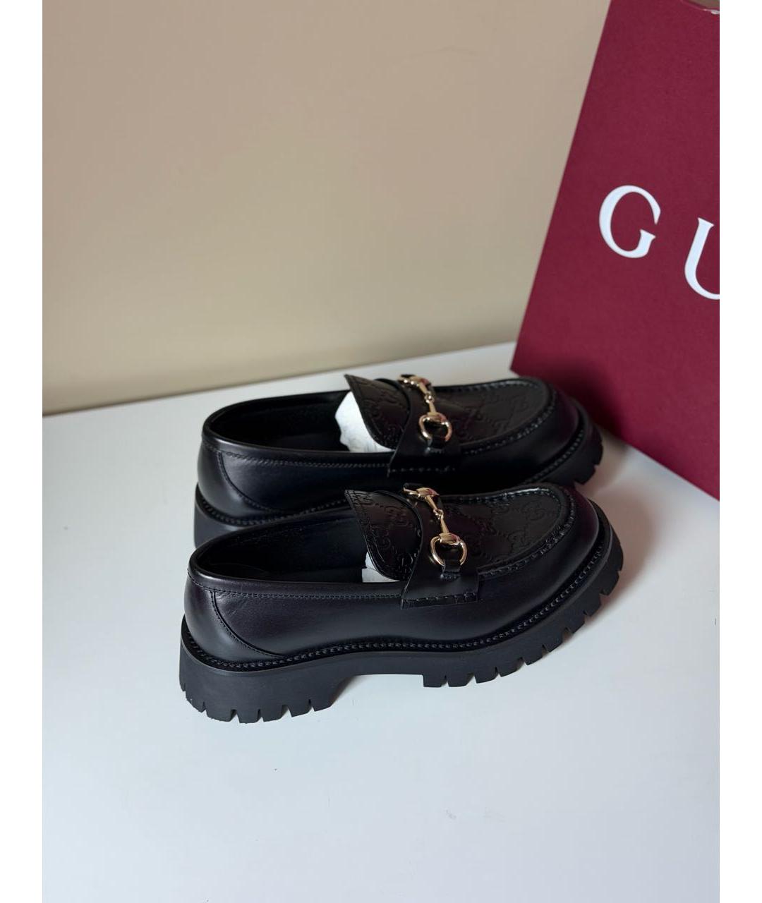 GUCCI Черные кожаные кеды, фото 6
