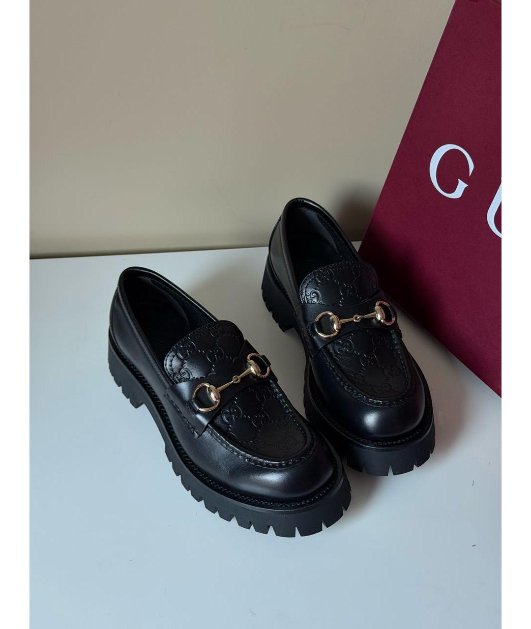 GUCCI Черные кожаные кеды, фото 2