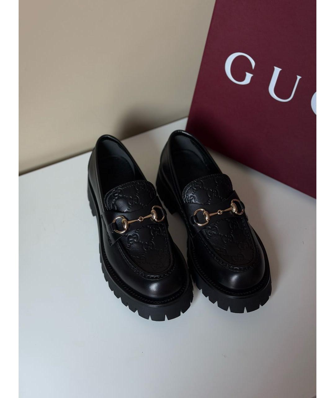 GUCCI Черные кожаные кеды, фото 3