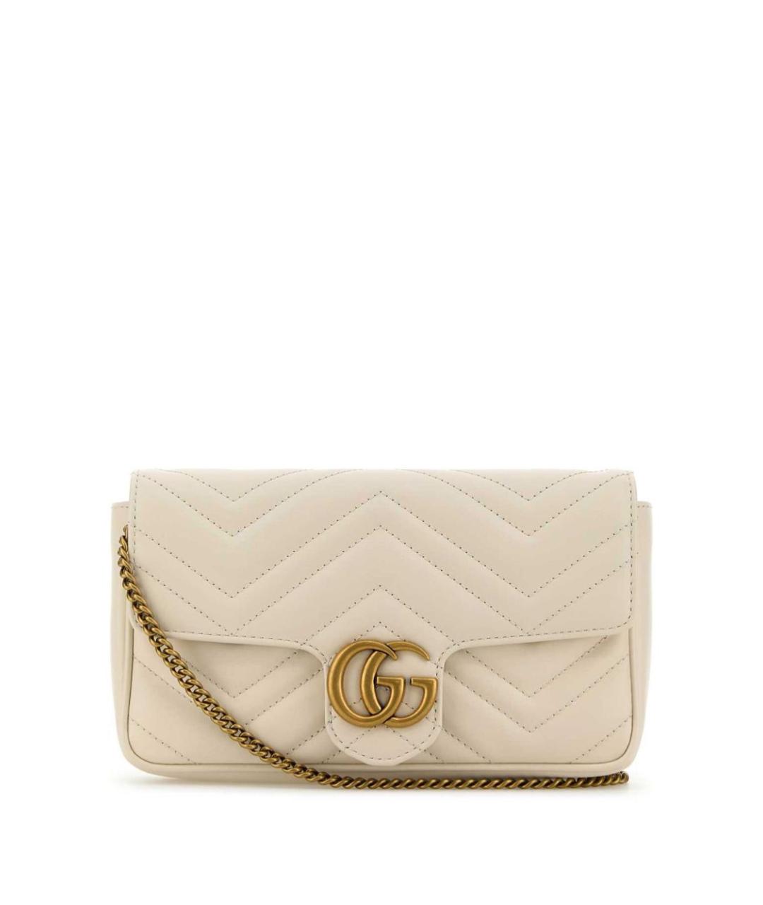 GUCCI Белая кожаная сумка через плечо, фото 1