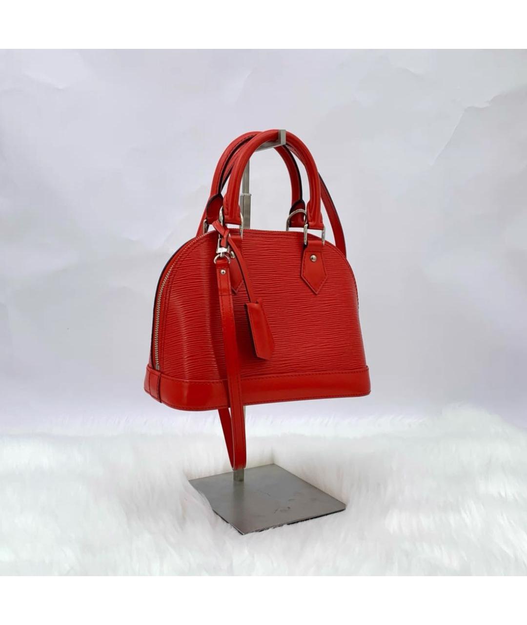 LOUIS VUITTON Красная кожаная сумка с короткими ручками, фото 7