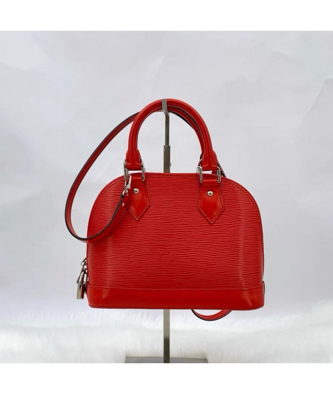 LOUIS VUITTON Красная кожаная сумка с короткими ручками, фото 6