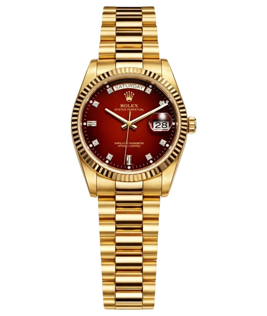 ROLEX Красные часы из желтого золота, фото 1
