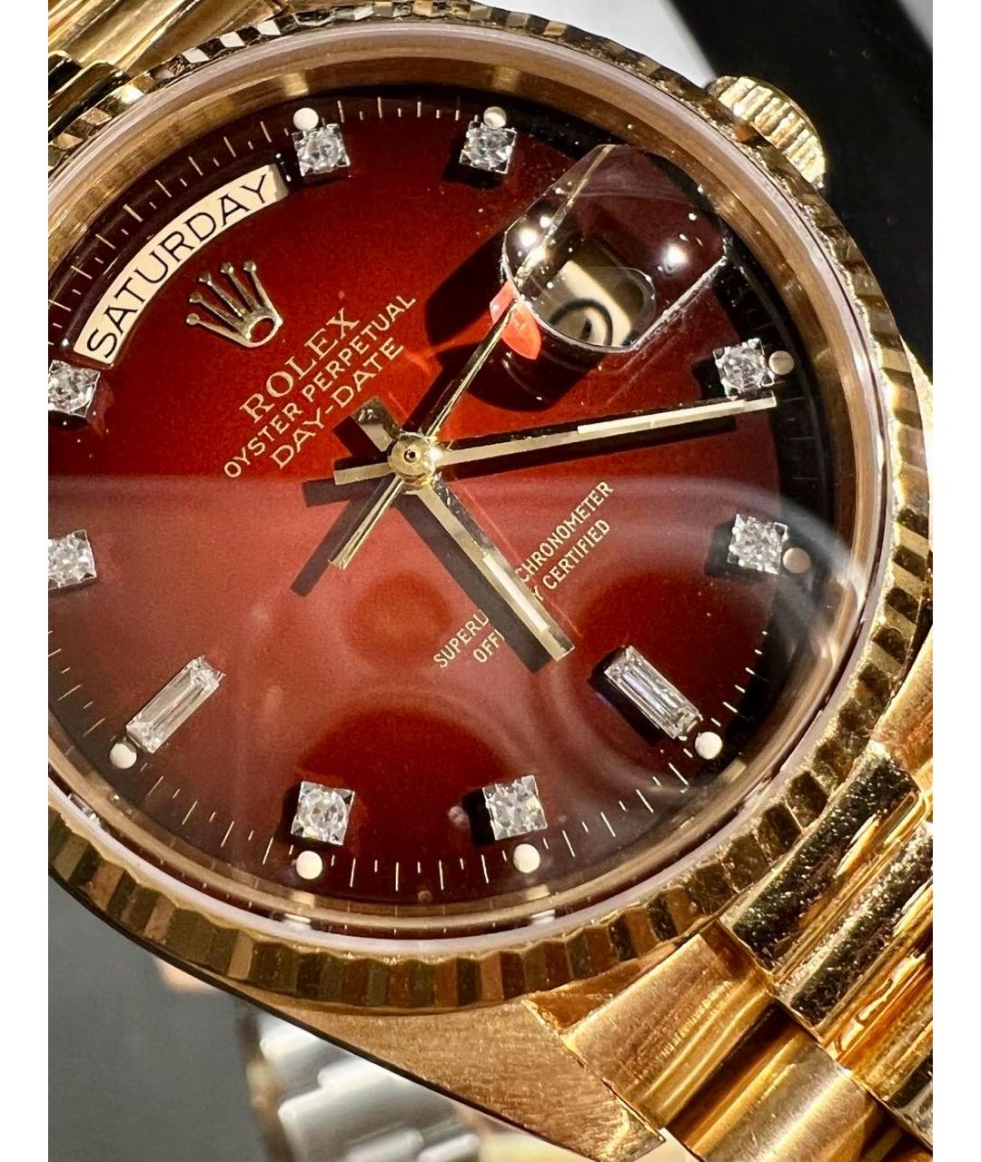 ROLEX Красные часы из желтого золота, фото 5