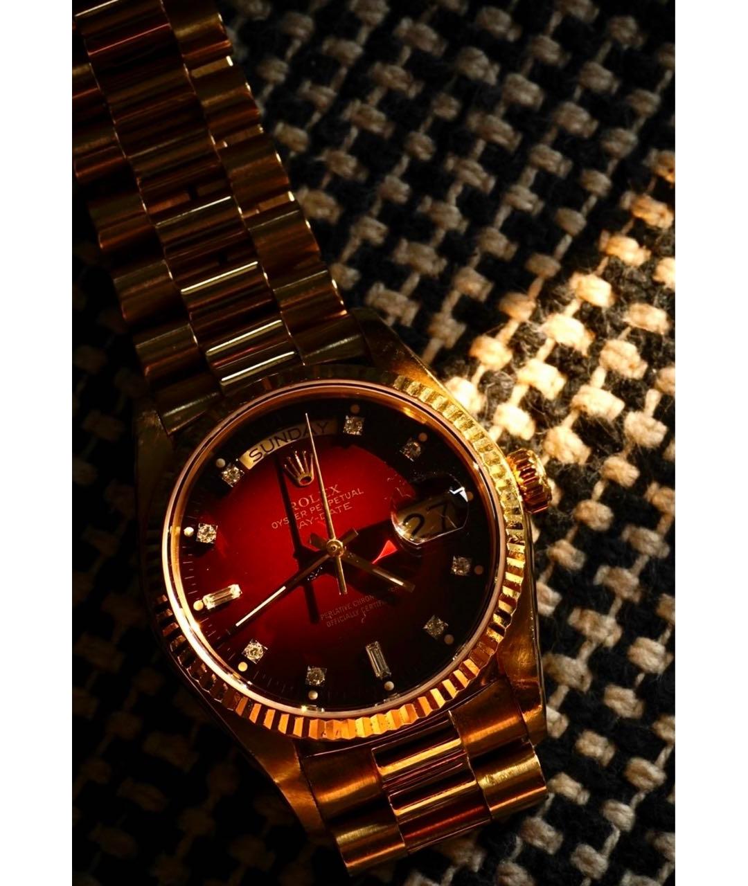 ROLEX Красные часы из желтого золота, фото 7