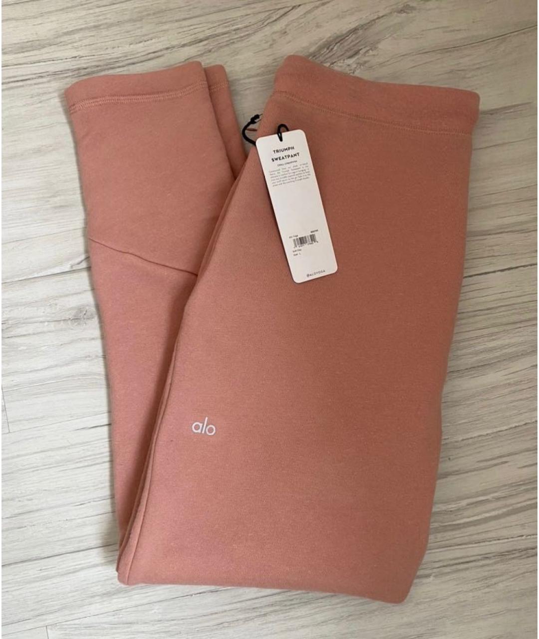 ALO YOGA Коралловые полиэстеровые спортивные брюки и шорты, фото 4