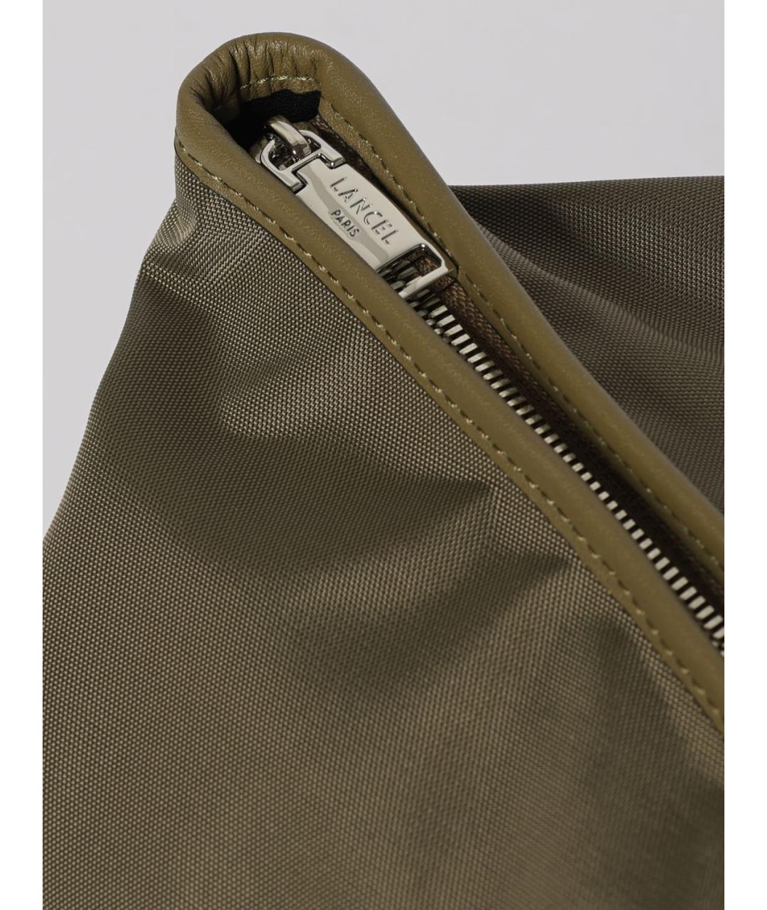 LANCEL Хаки тканевая сумка тоут, фото 3