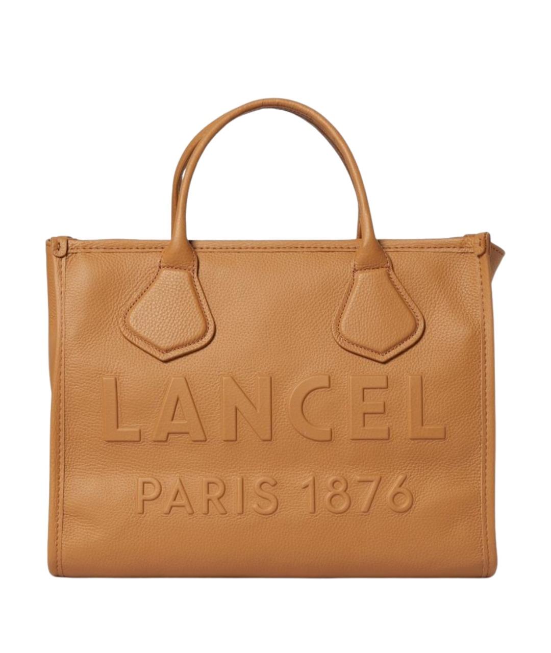 LANCEL Бежевая кожаная сумка тоут, фото 1