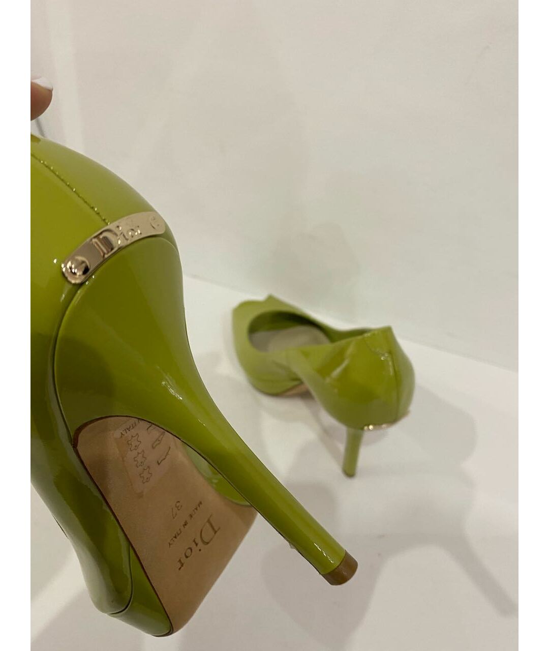CHRISTIAN DIOR PRE-OWNED Зеленые туфли из лакированной кожи, фото 5