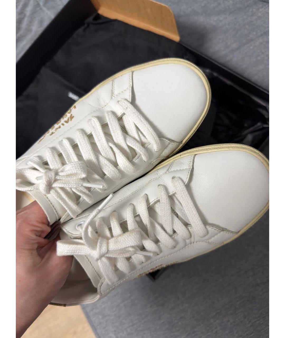 SAINT LAURENT Белые кожаные кеды, фото 2