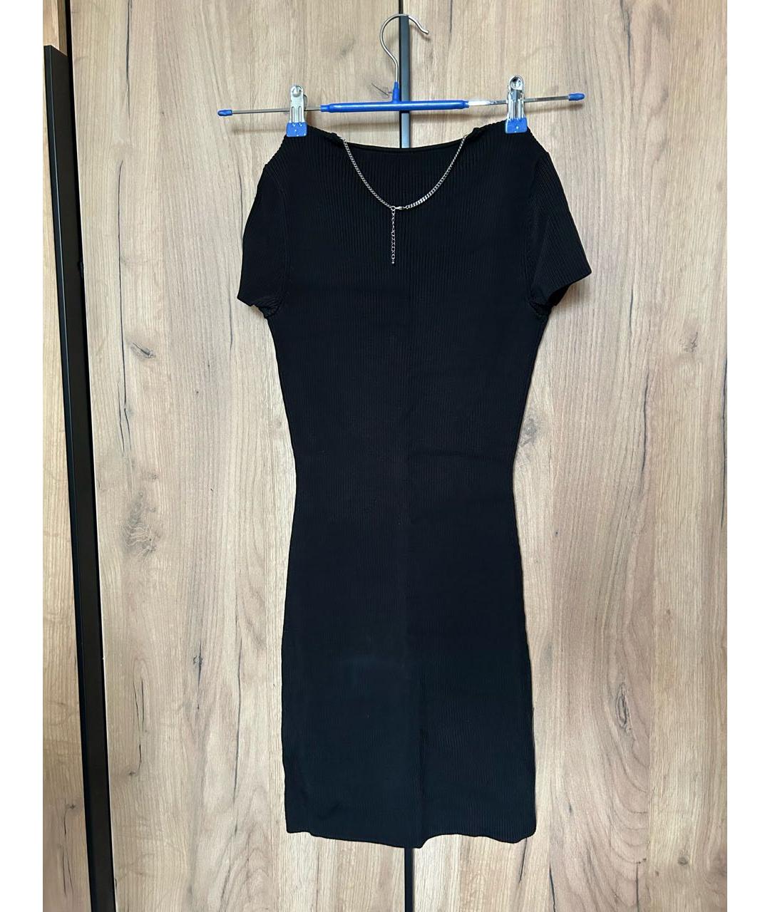 ALEXANDER WANG Черное хлопко-эластановое коктейльное платье, фото 3