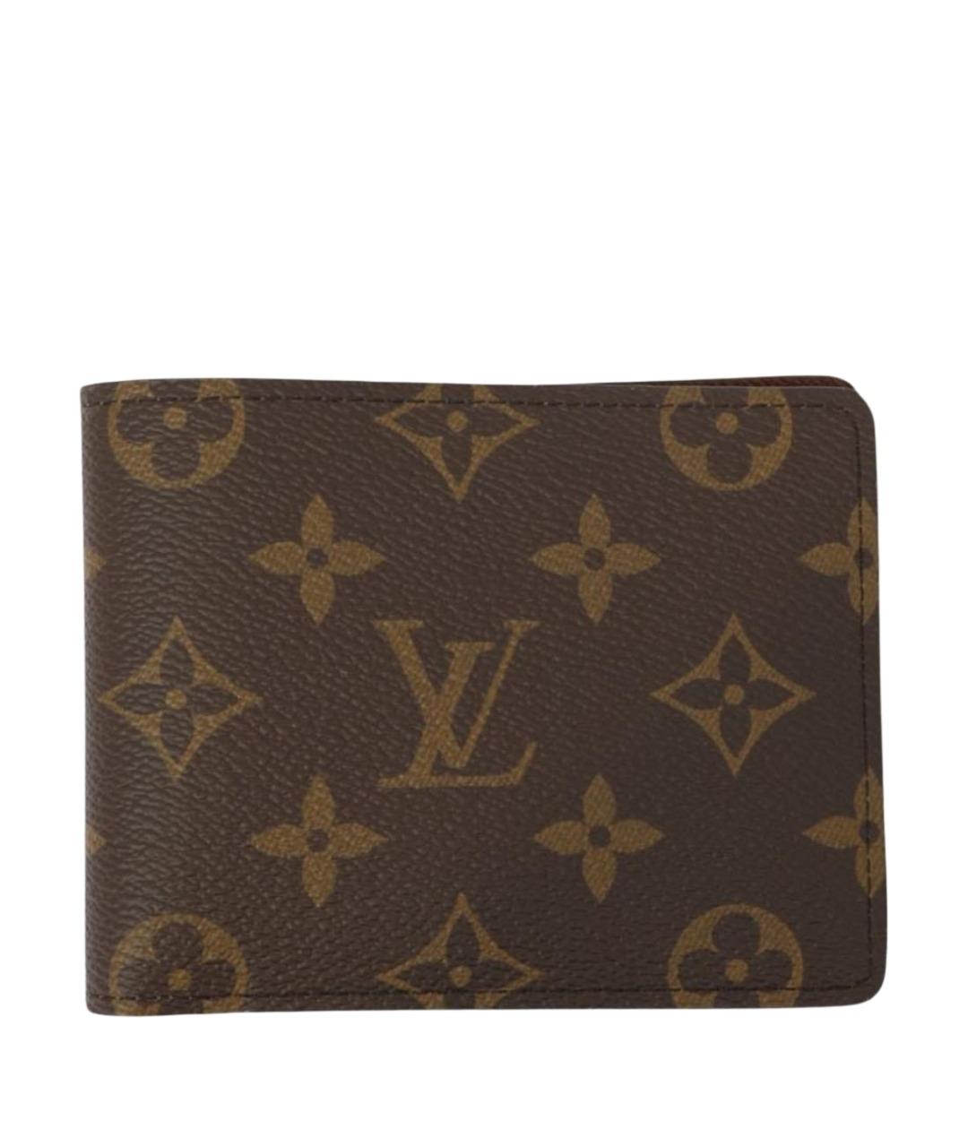 LOUIS VUITTON Коричневый кожаный кошелек, фото 1