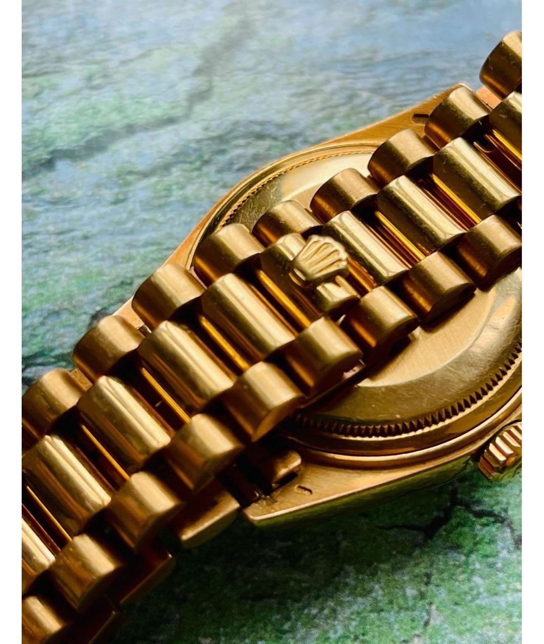 ROLEX Синие часы из желтого золота, фото 7