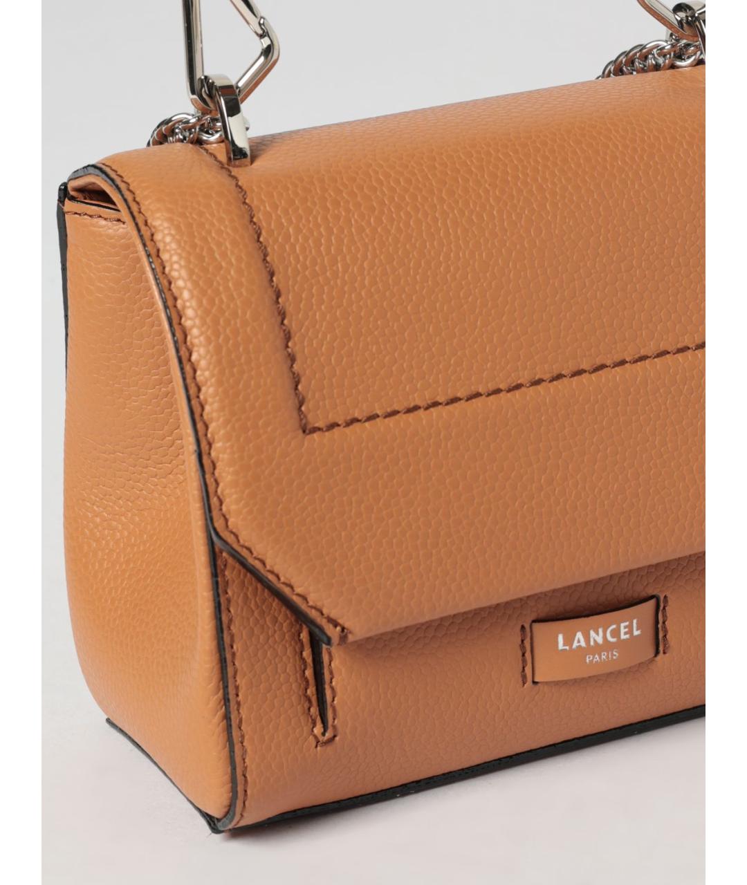 LANCEL Коричневая кожаная сумка через плечо, фото 3