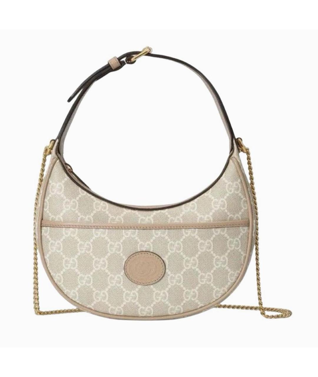 GUCCI Бежевая кожаная сумка с короткими ручками, фото 8
