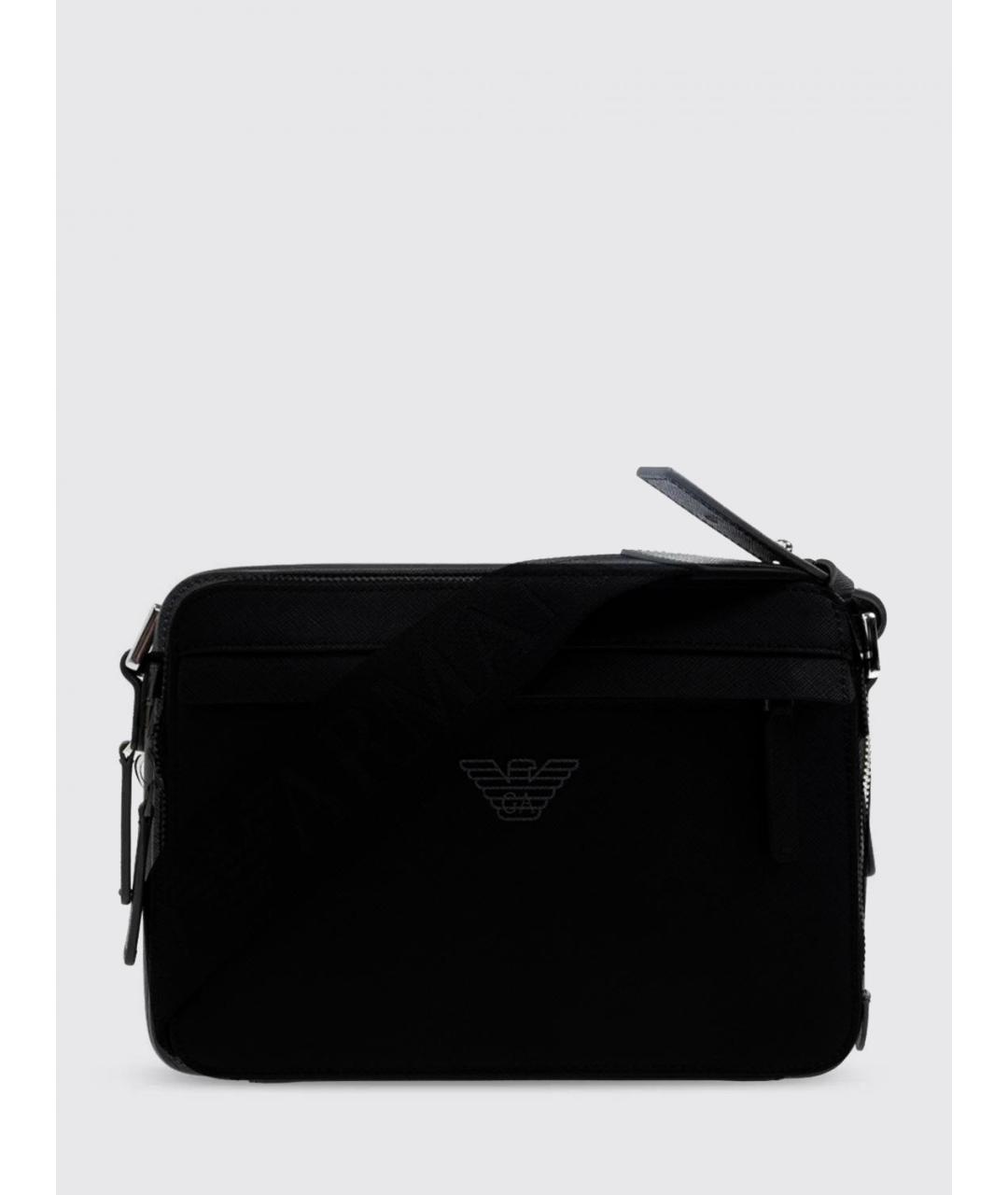 EMPORIO ARMANI Черная сумка на плечо из искусственной кожи, фото 2