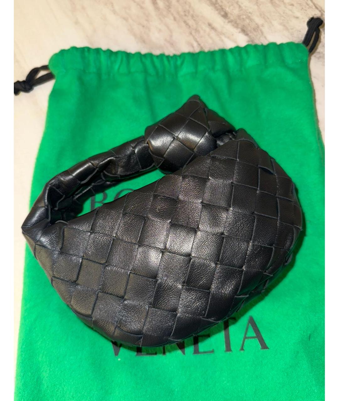 BOTTEGA VENETA Черная кожаная сумка с короткими ручками, фото 3