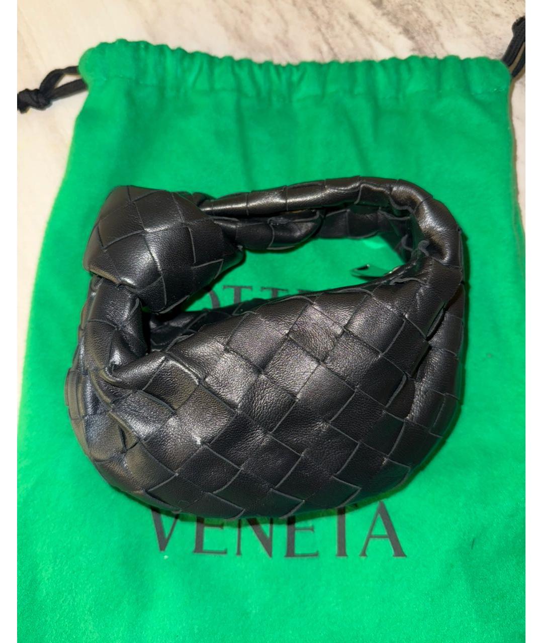 BOTTEGA VENETA Черная кожаная сумка с короткими ручками, фото 2