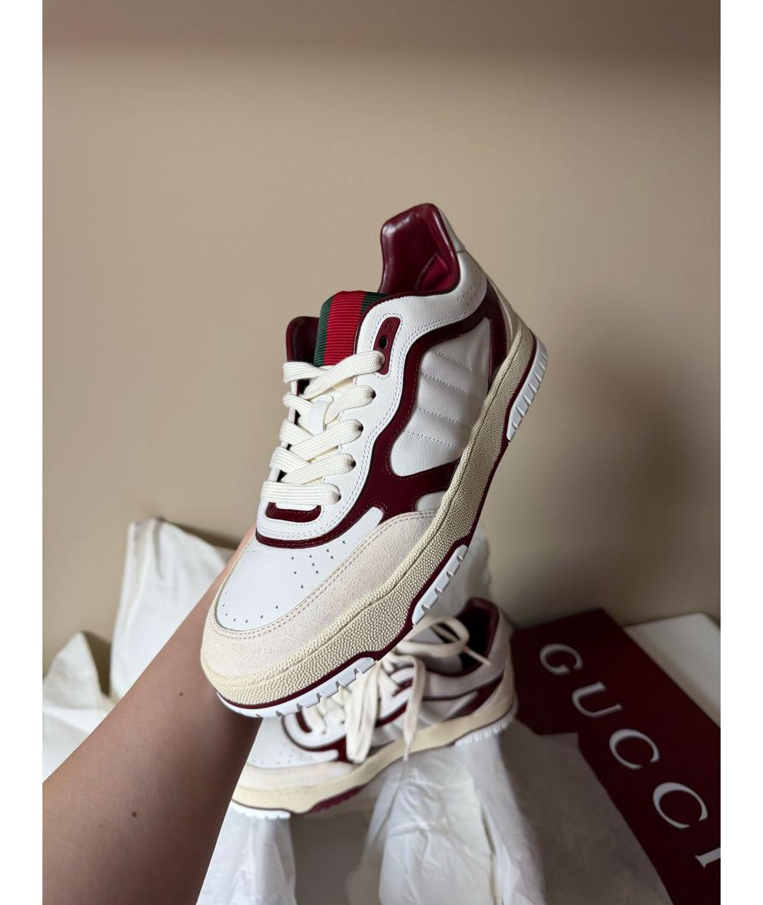 GUCCI Белые кожаные кеды, фото 2