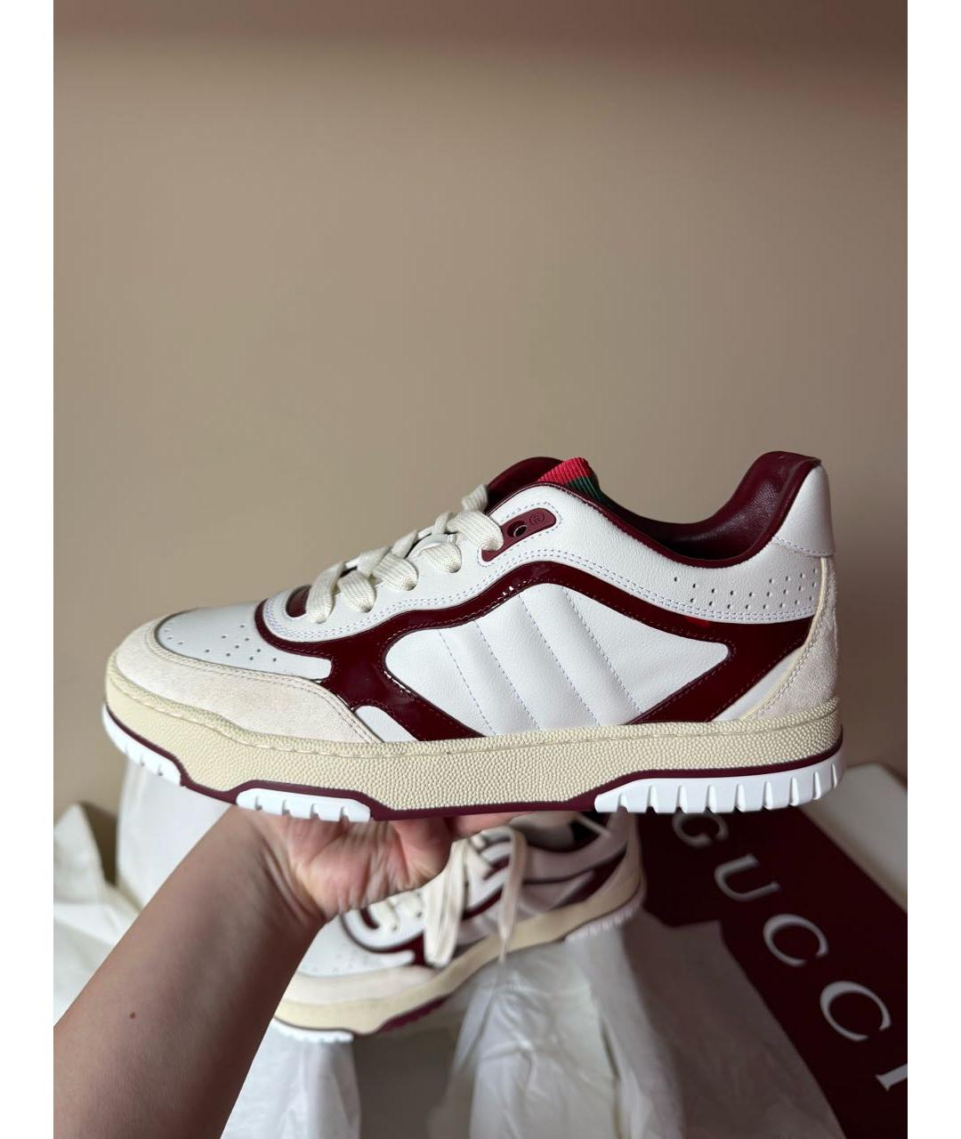 GUCCI Белые кожаные кеды, фото 6