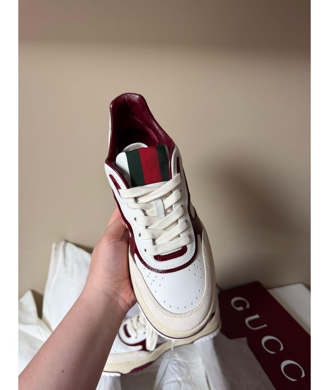 GUCCI Белые кожаные кеды, фото 3